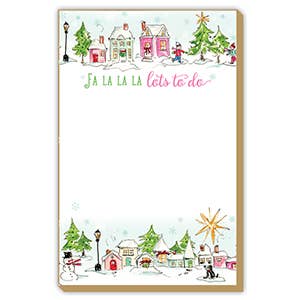 Snow Village Fa La La La Lots to Do Luxe Large Notepad