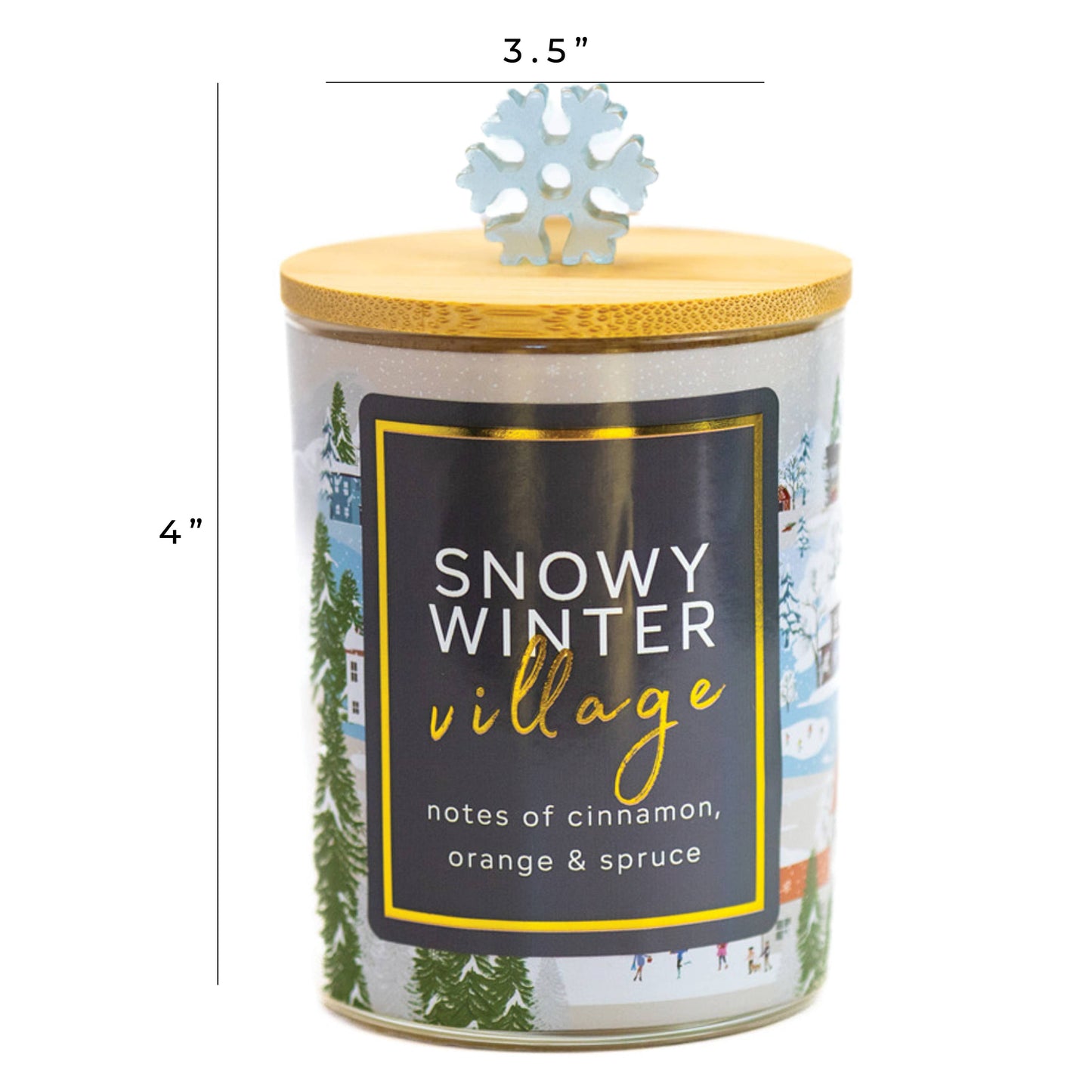 Snowy Winter Village Candle