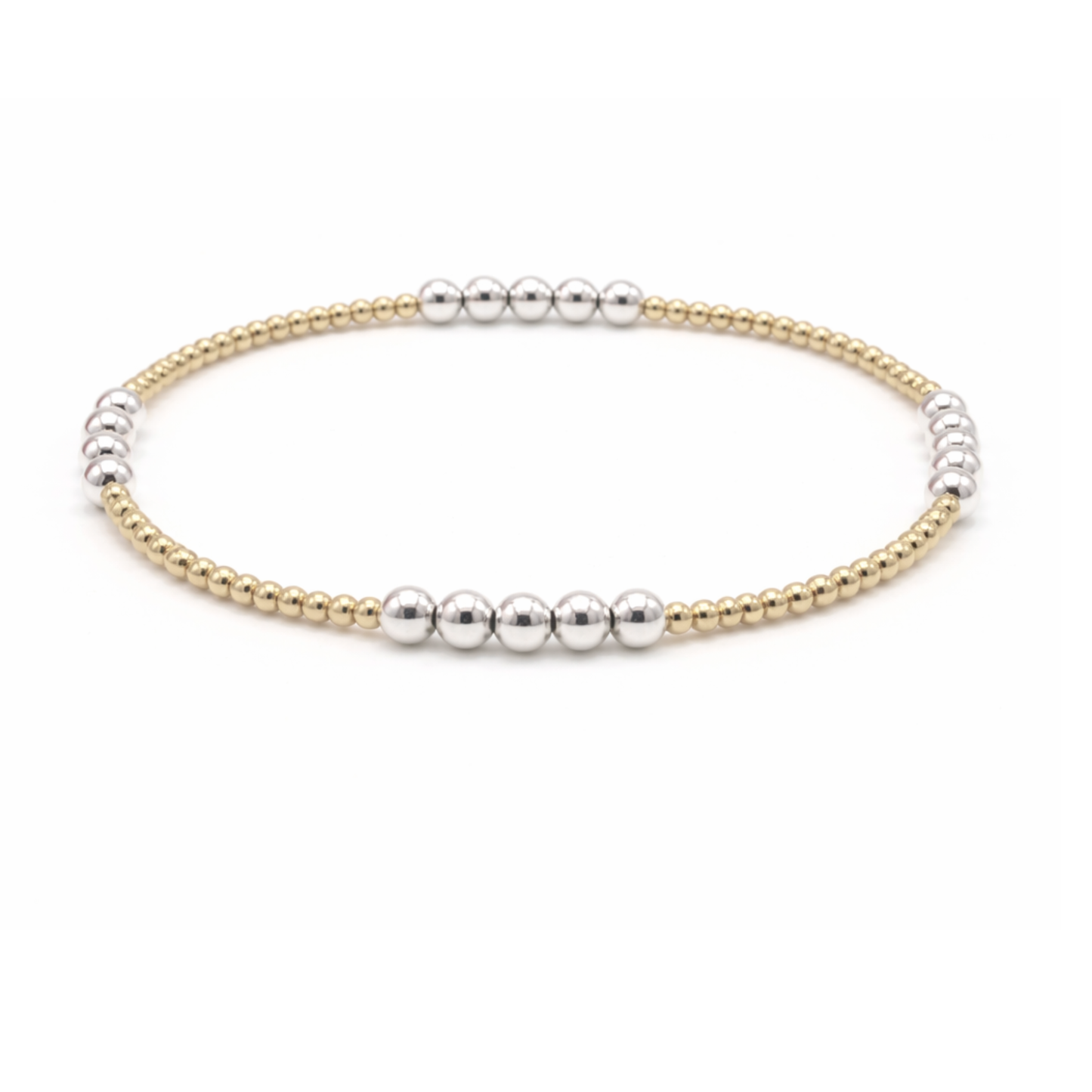 The Hamptons Gold filled with Sterling Beaded Bracelet-Erin Gray