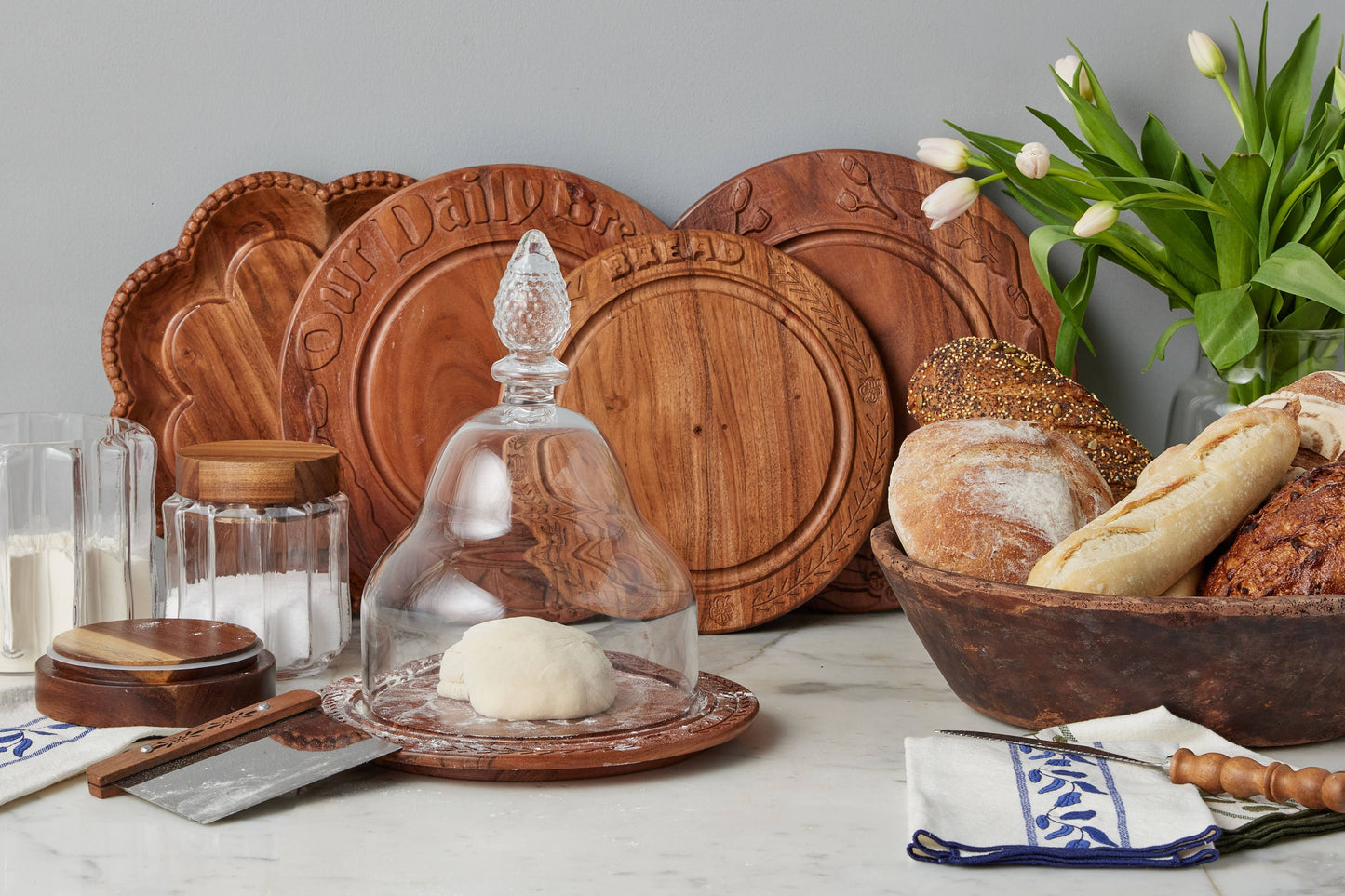 Vintage Scalloped English Bread Board