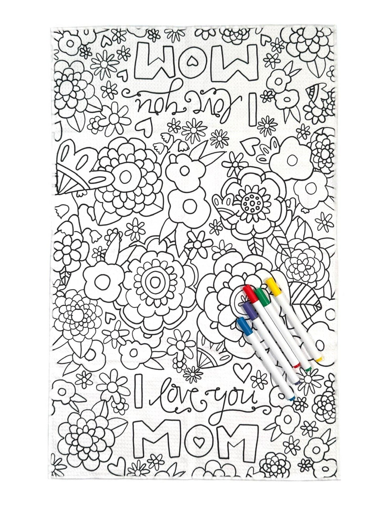 Mother's Day Coloring Gift Box: I'm Lucky To Love You: Single-Sided Hand Towel