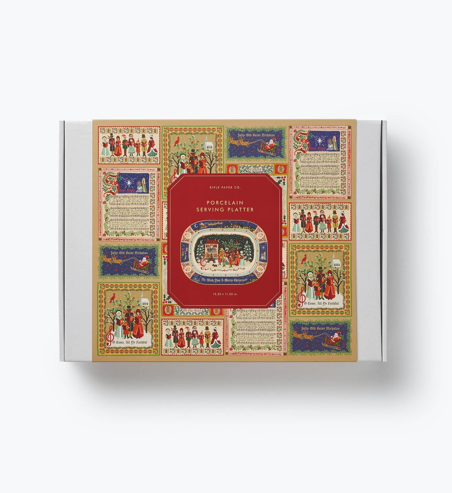 Christmas Carols Large Porcelain Serving Tray