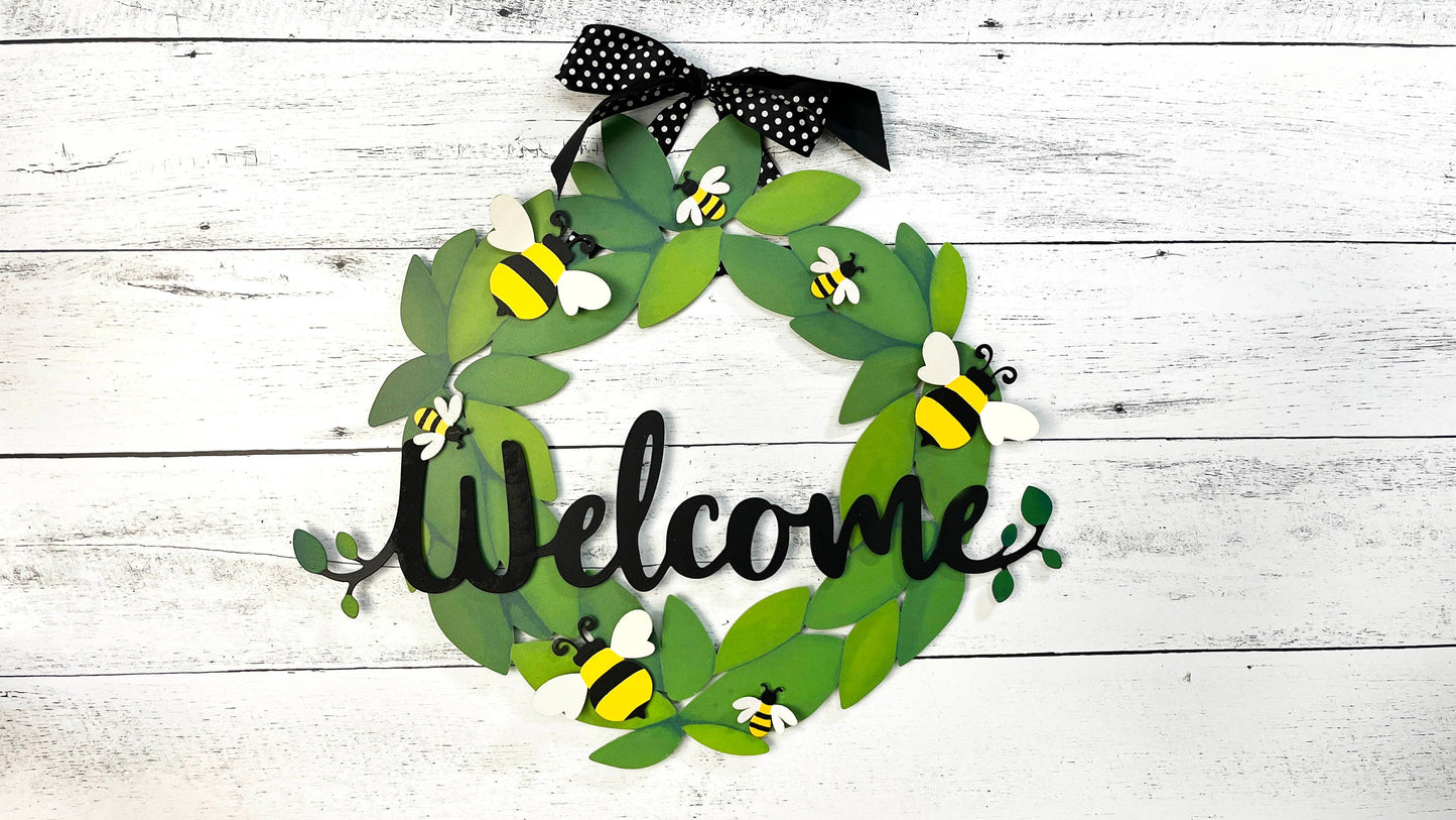 "Welcome" Magnetic Word w/ Greenery