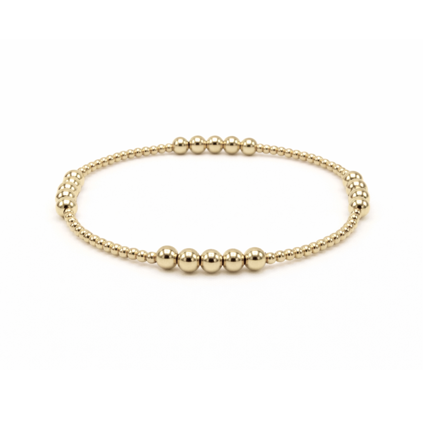 The Hamptons 2x4 14k Gold filled Beaded Bracelet: 7"