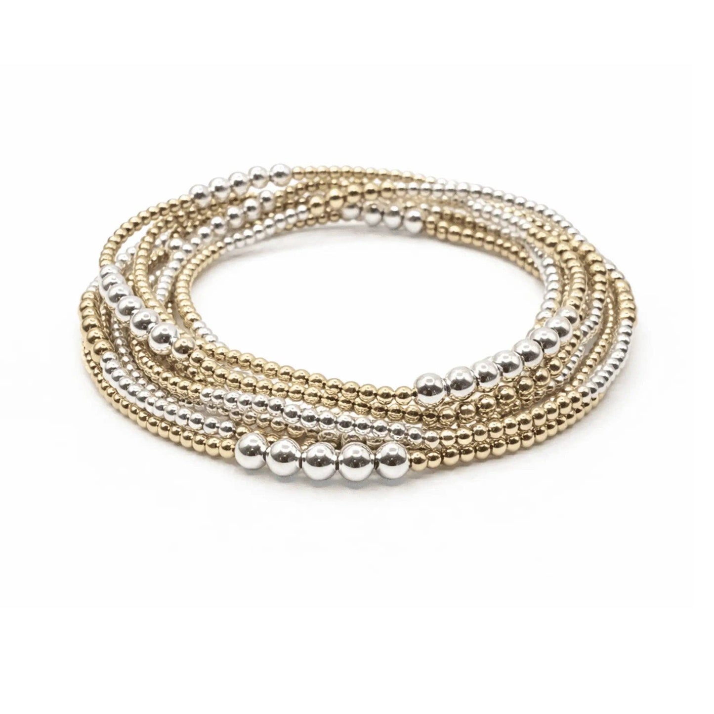 The Hamptons Alloy Gold filled with Sterling Beaded Bracelet-Erin Gray
