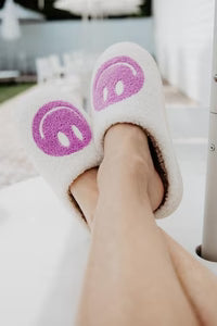 Slippers Purple Smiley Face