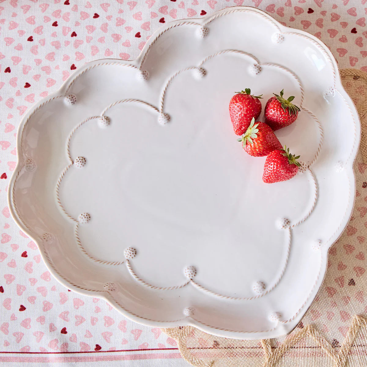 Whitewash Heart Platter-Juliska