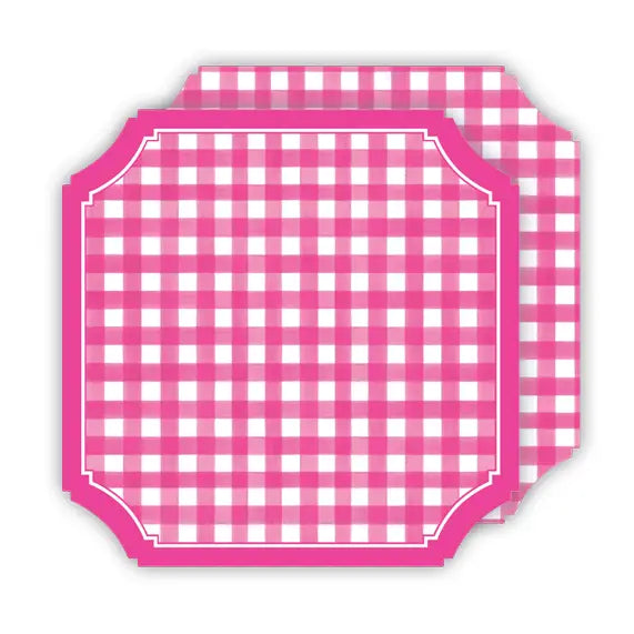 Ticket Gingham Coasters