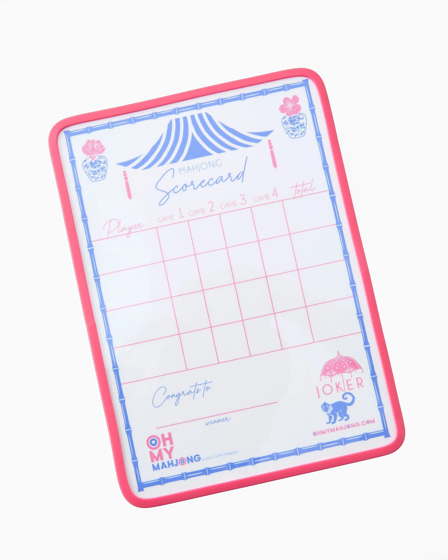 Mahjong Dry Erase Scorecard