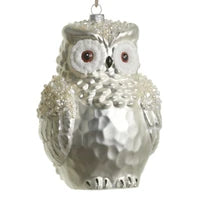Jeweled Snowy Owl Ornament