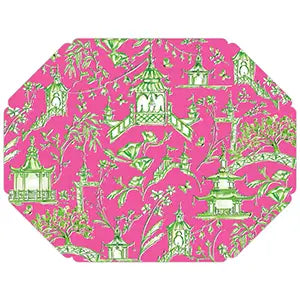 Green and Pink Pagoda Posh Placemats