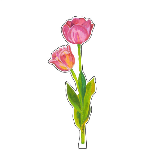 Acrylic Pink Tulips