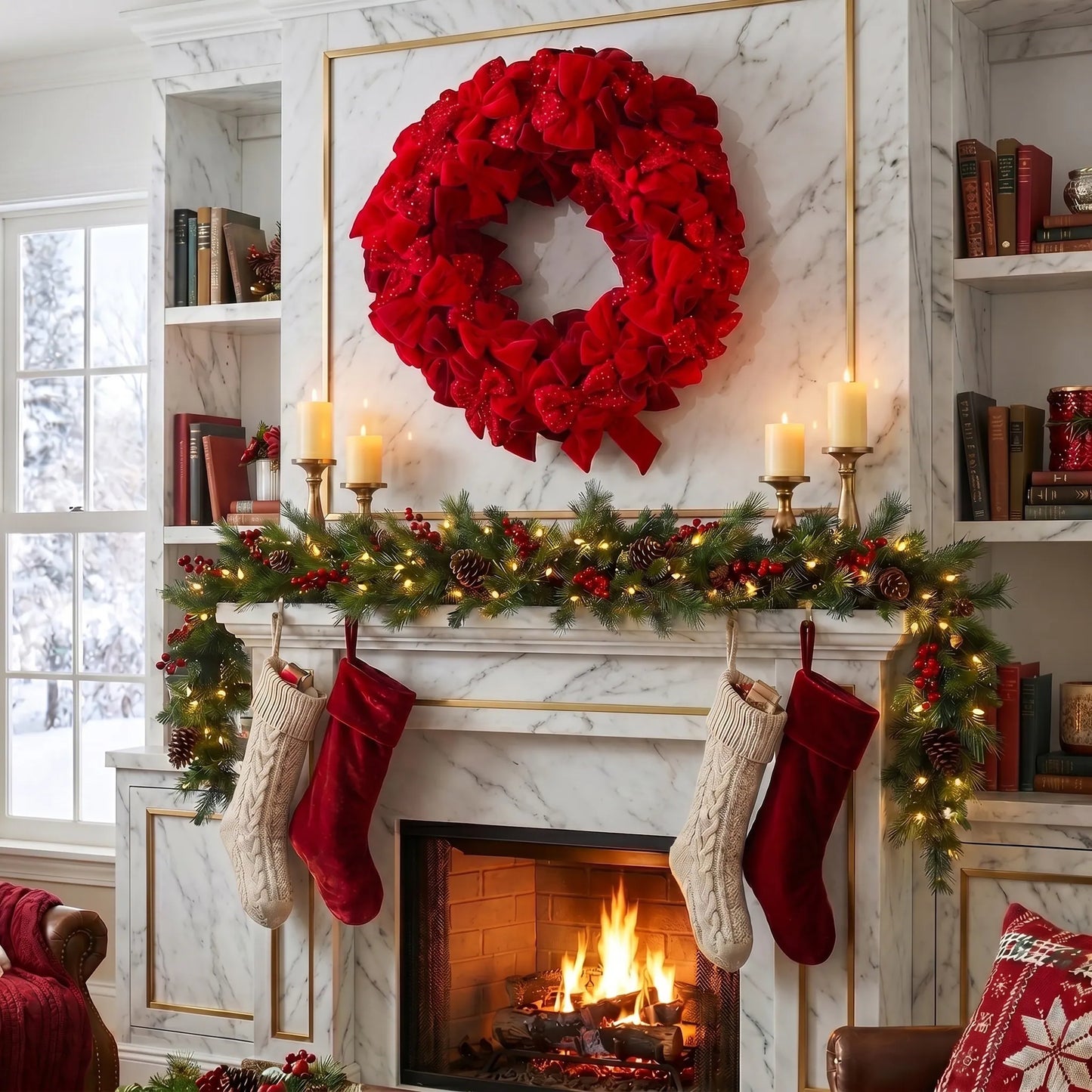 Sequin Velvet Bow Wreath