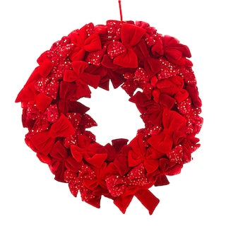 Sequin Velvet Bow Wreath