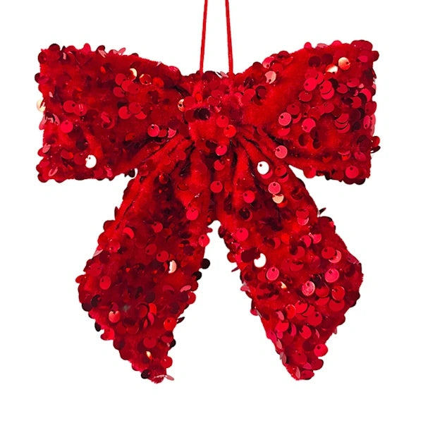 Sequin Velvet Bow Ornament