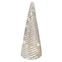 Christmas Tree Glass Silver LED 12"