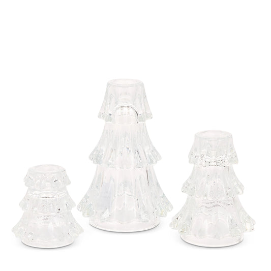 Glass Tree Candle Holders