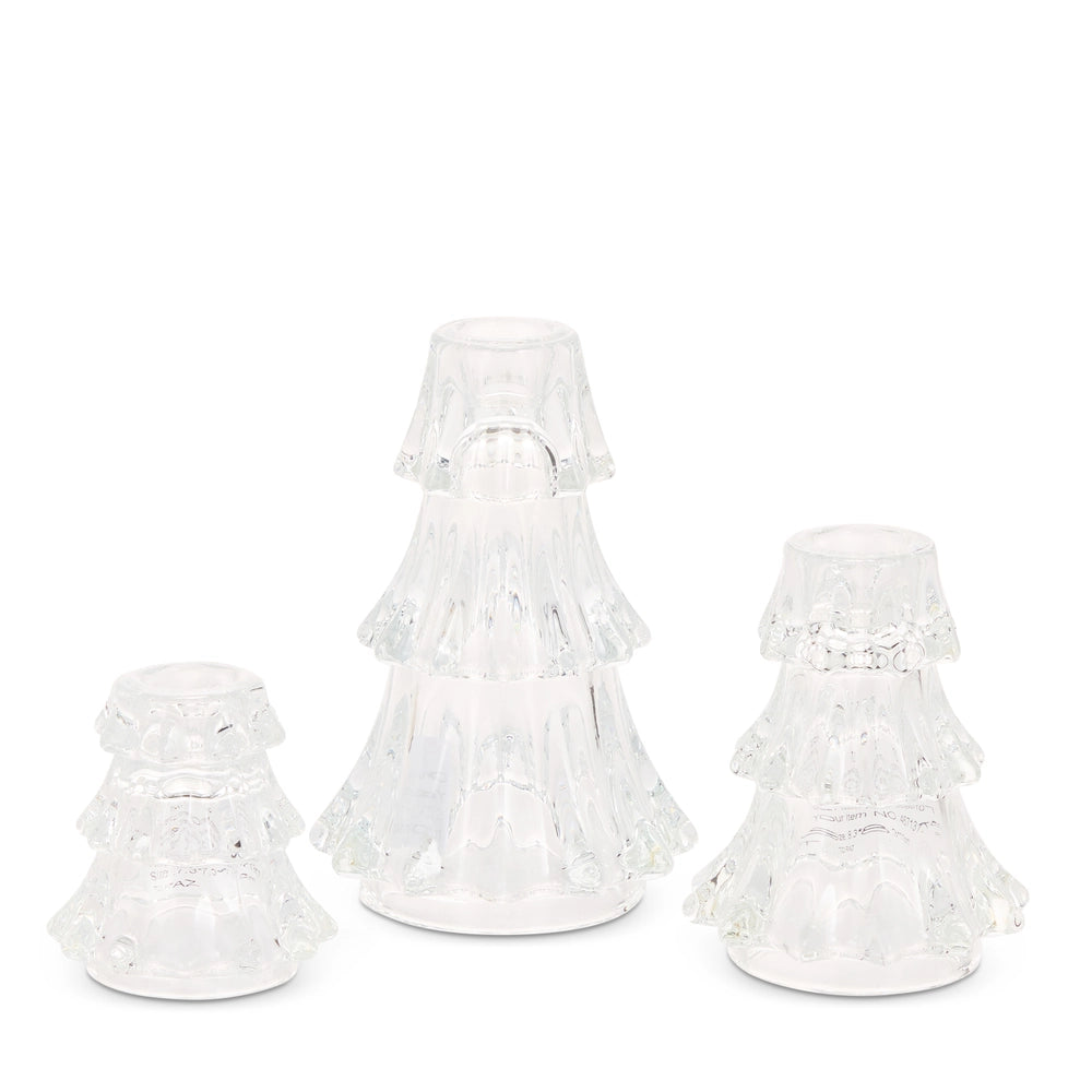 Glass Tree Candle Holders