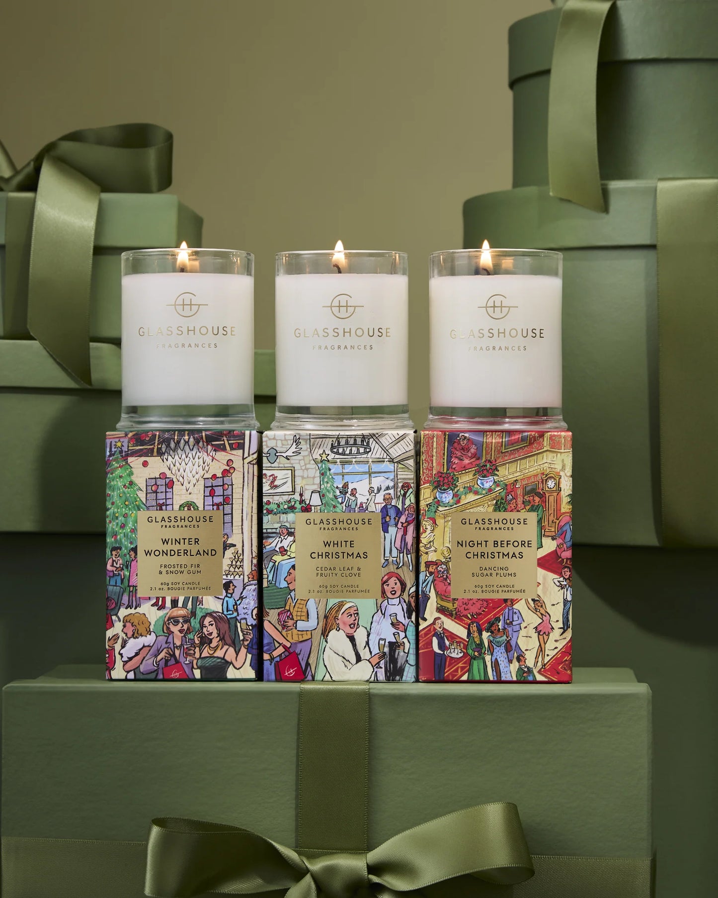 Christmas Candle Trio-Glasshouse Fragrances