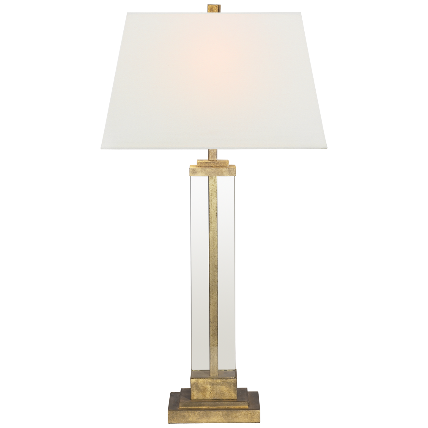 Table Lamp Wright Gilded Iron and Glass